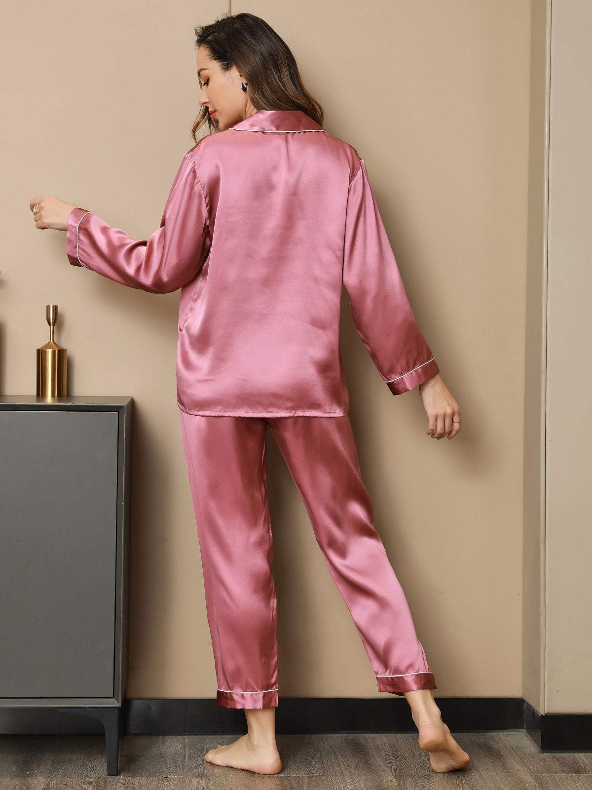 Pale Mauve Pure Silk Pajama Set