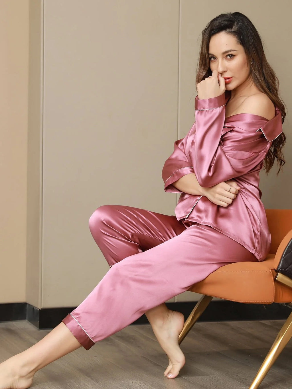 Pale Mauve Pure Silk Pajama Set