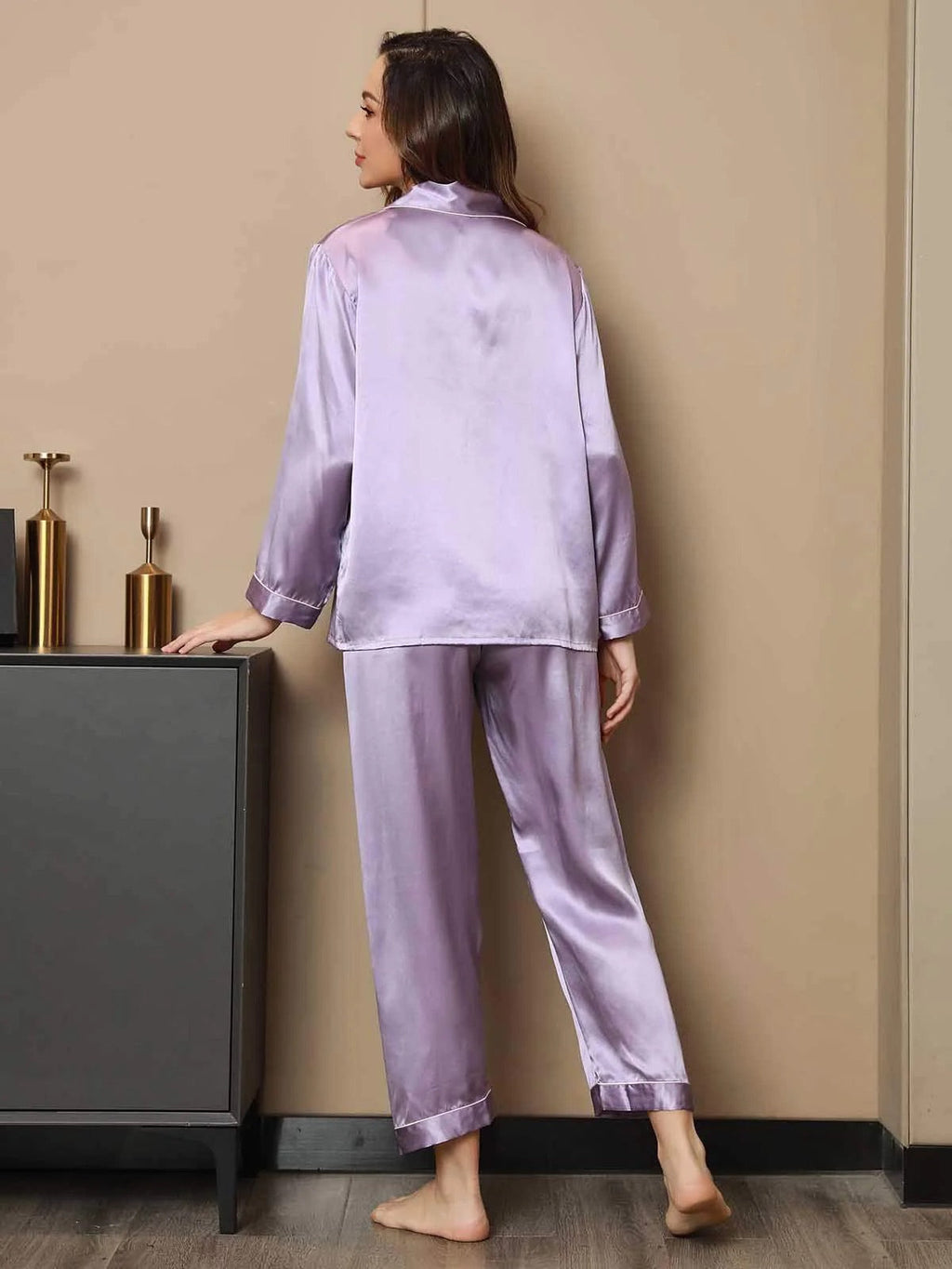 Lavender Pure Silk Pajama Set